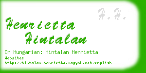 henrietta hintalan business card